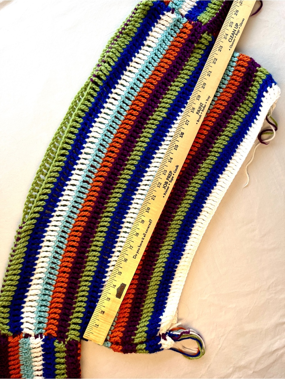 Handmade Striped Crochet Cropped Chunky Sweater Boat Neck Small Multicolor Boho - Picture 4 of 5
